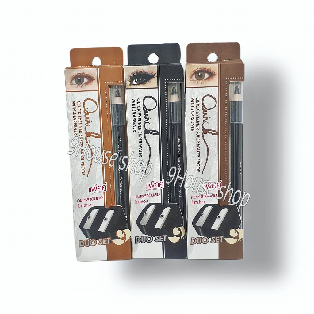01 Chì Kẻ Mắt Không Trôi Mei Linda Quick Eyeliner Super Water Proof Duo Set Thái Lan