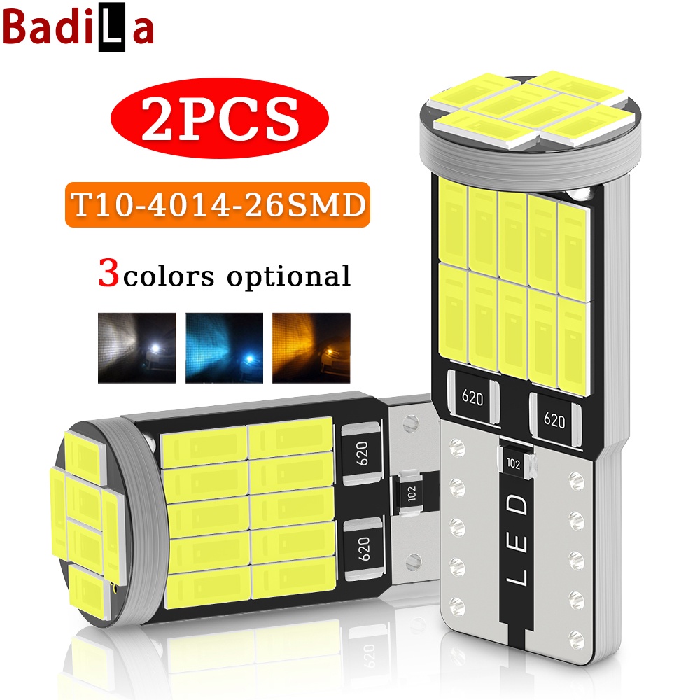 Bộ 2 Đèn LED T10 4014 26SMD DC12V Siêu Sáng Chuyên Dụng Cho Xe Hơi Xe Máy