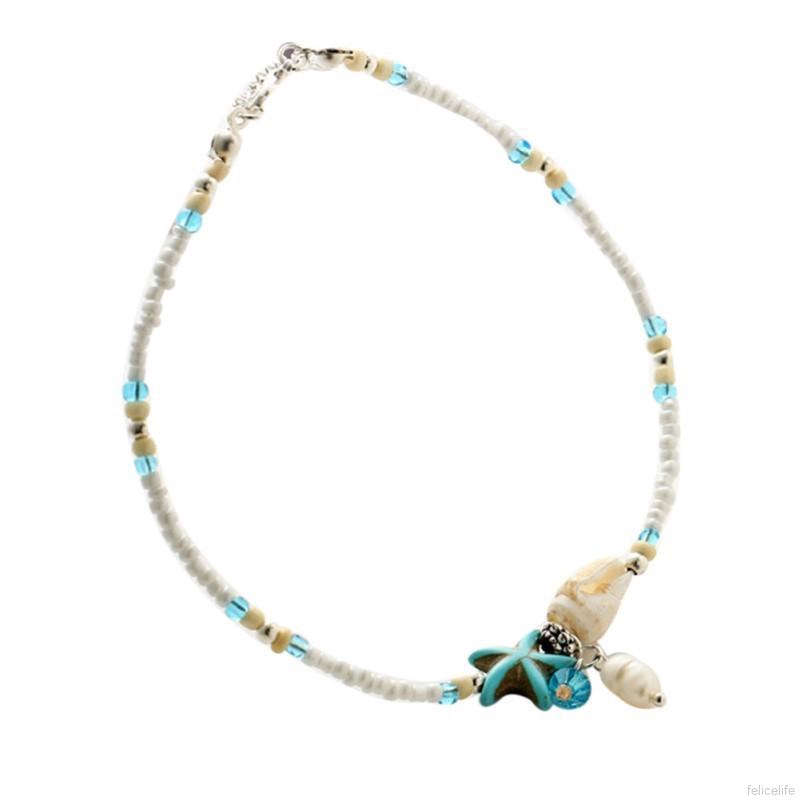 Vòng chân thiết kế thủ công họa tiết vỏ sò trẻ trung