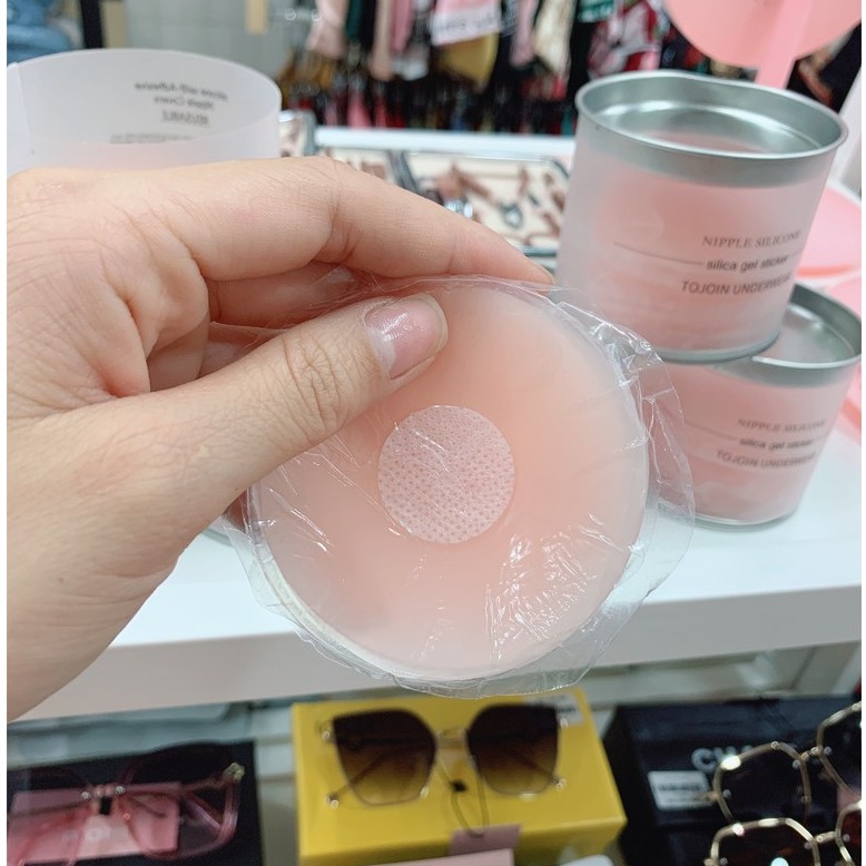 Miếng dán ngực silicon siêu dính chống lộ , Miếng dán ti sử dụng nhiều lần hộp 10 miếng LANIXA H02