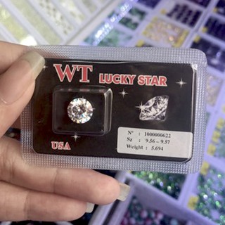 Kim cương nhân tạo WT Lucky Star 9.5LY (màu trắng) - 8 hearts & 8 arrows