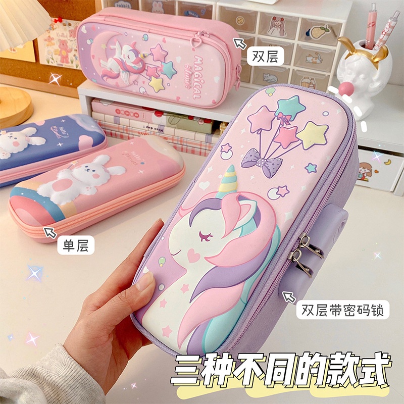 Hộp đựng bút 3D Túi Đựng Bút/  Đồ Trang Điểm Hình Kỳ Lân Đáng Yêu Có Kích Thước Lớn hộp bút đa năng