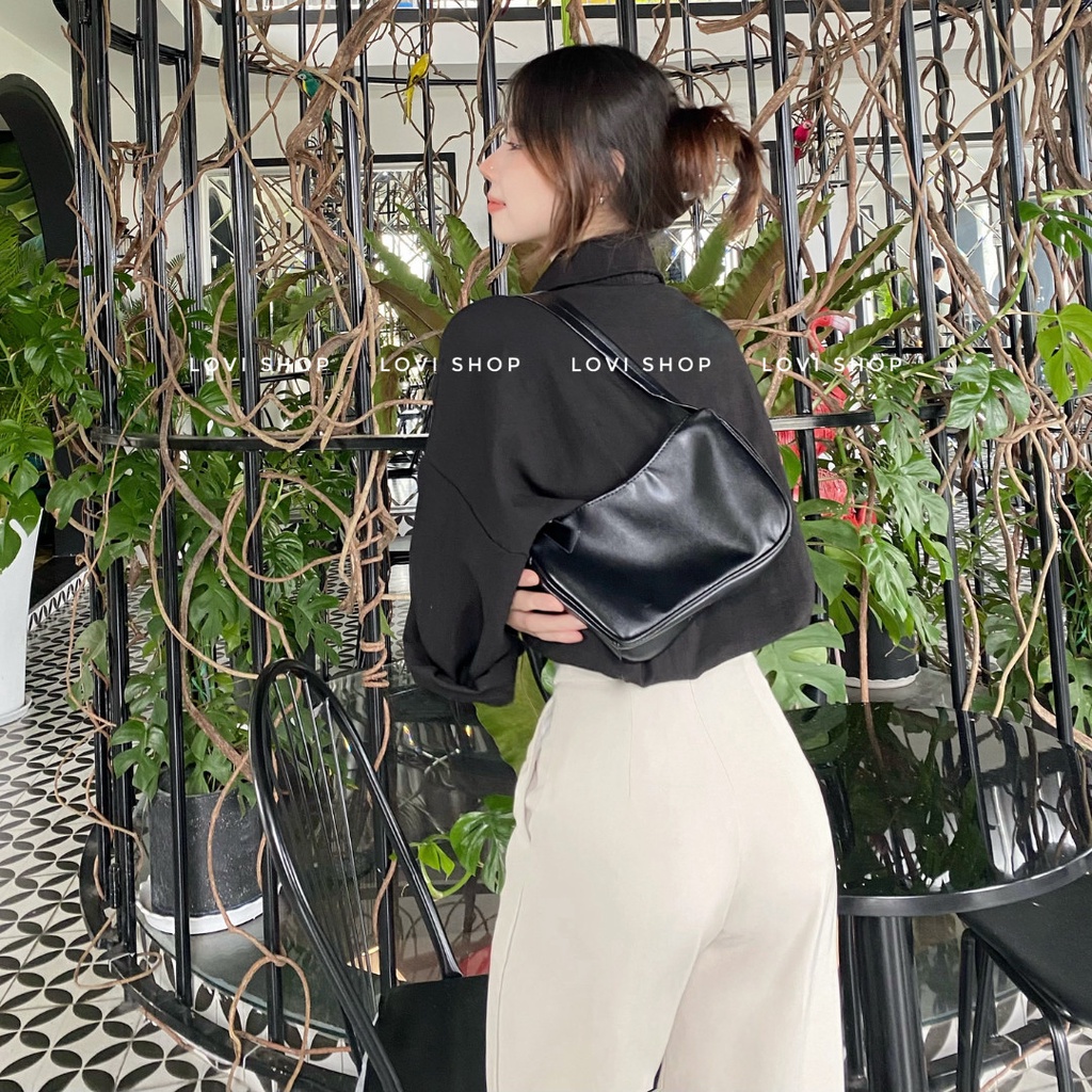 LOVI SHOP-  Áo sơ mi đũi 1 túi trơn tay dài 6 màu form rộng