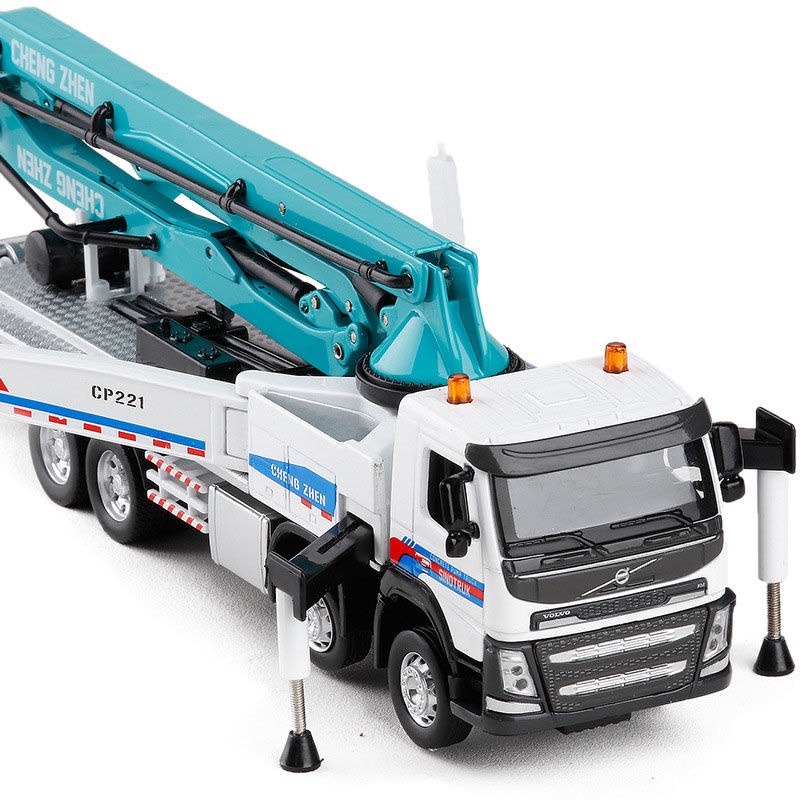 9xsbi5_s1wMàu hổ phách 1/50 Xe tải kỹ thuật Volvo xe bơm bê tông xe tải hợp kim xe mô hình âm thanh và ánh sáng xe đồ ch