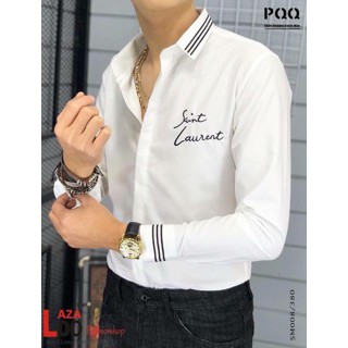 Sơ mi thêu nhện bụng viền cổ hàng cao cấp