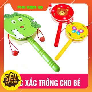 [Siêu Khuyến Mại ]Đồ chơi xúc xắc trống bằng gỗ sinh động cho bé