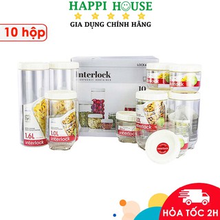 Bộ 10 hộp lock&lock interlock inl301ws10 - hàng chính hãng - happi house