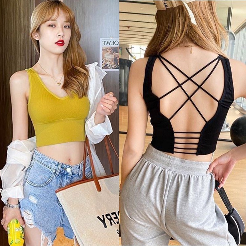 Áo bra đan dây cá tính, áo lót tập gym cotton co dãn 4 chiều nâng đỡ vòng 1 AB/166 | BigBuy360 - bigbuy360.vn