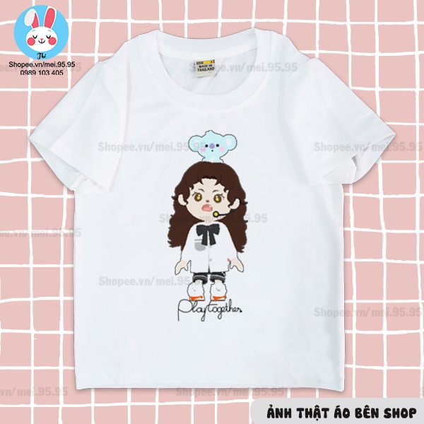 Áo thun Play Together giá rẻ - Mẫu Lễ Tình Nhân, Alice,Ngôi Sao Học Đường - Hình in nét dễ thương