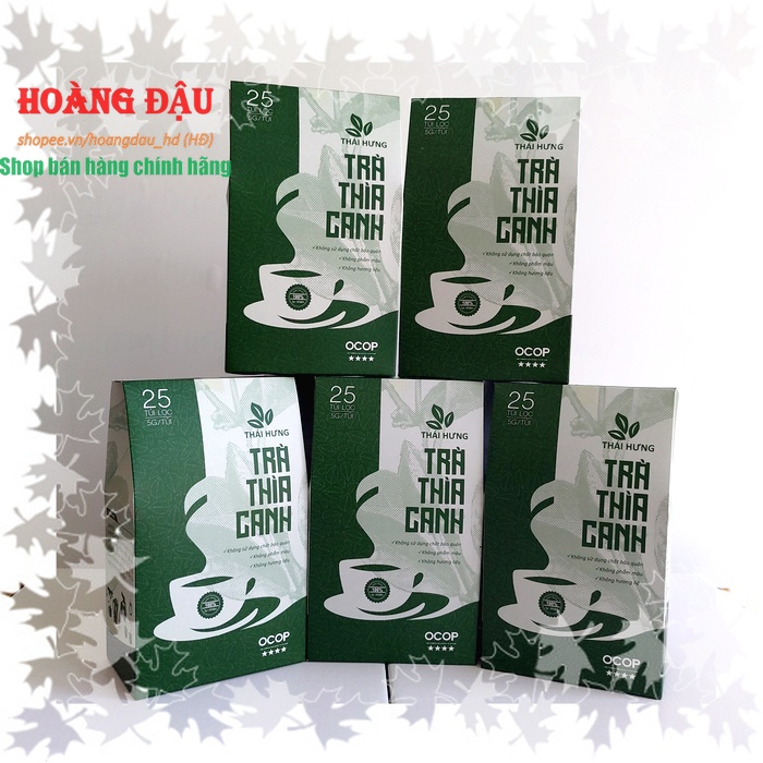 Combo 5 hộp Trà thìa canh, Trà đinh lăng, Trà giảo cổ lam, Trà cà gai leo, Trà An gút, Trà An dạ của Thái Hưng  (125gr)
