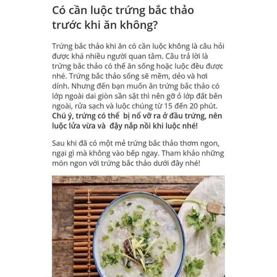COMBO 10 TRỨNG BẮC THẢO THƠM NGON BỔ DƯỠNG CỰC TỐT CHO SỨC KHOẺ; CHẾ BIẾN ĐƠN GIẢN DỄ SỬ DỤNG; DỄ ĂN
