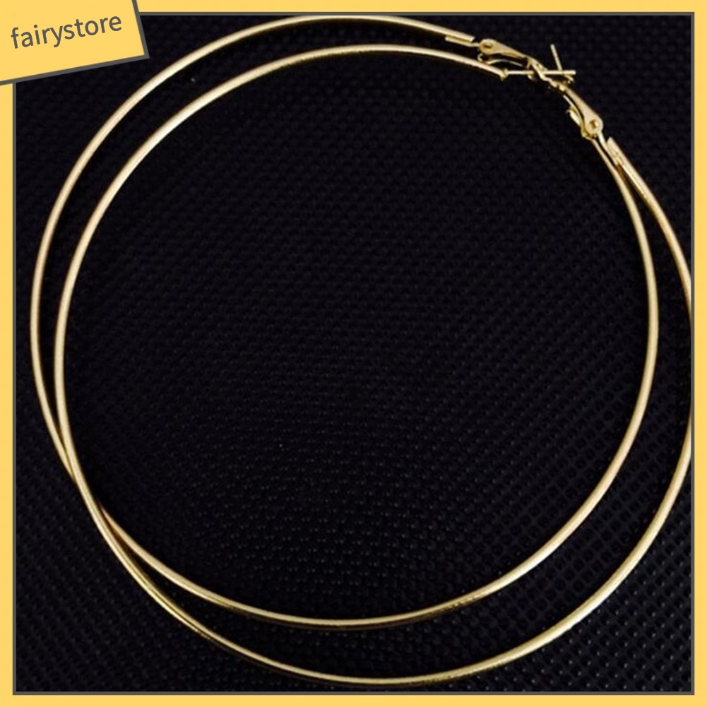 Hoa tai thiết kế vòng tròn lớn thời trang nữ dự tiệc