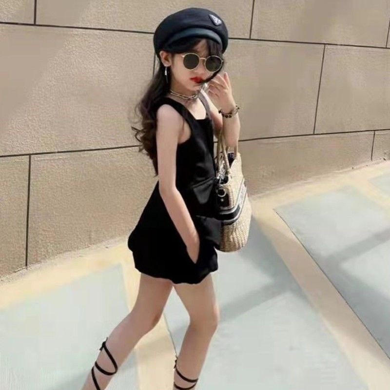 Bộ Đồ Hai Mảnh Áo Không Tay Dễ Phối Đồ Phong Cách Phương Tây Thời Trang Mùa Hè Dành Cho Bé Gái 48 Giờ