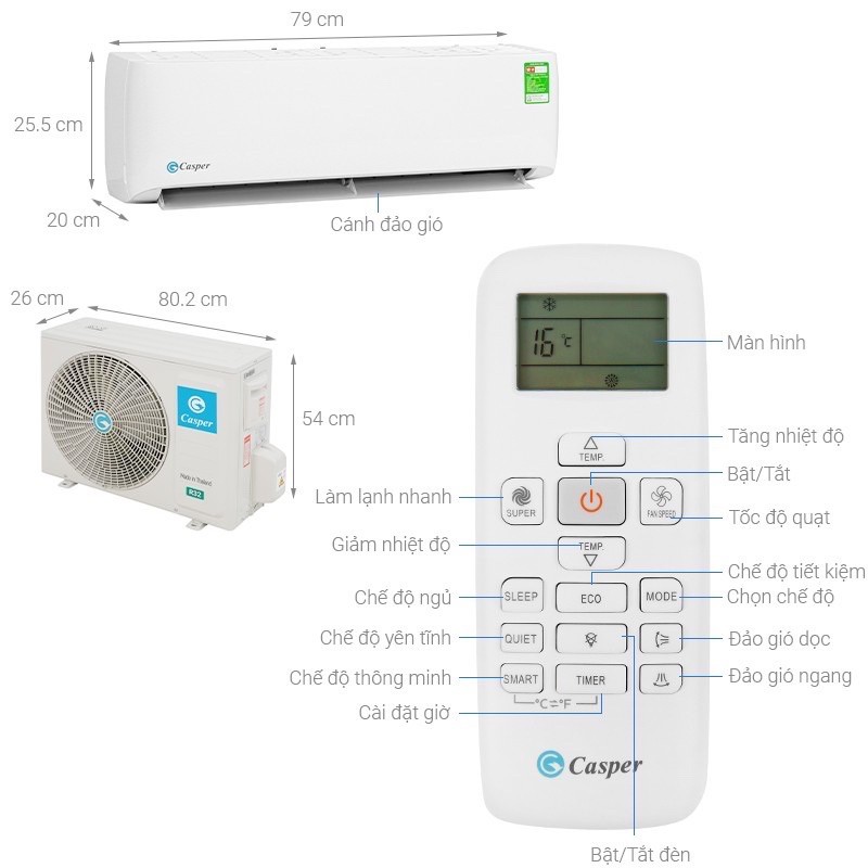 điều  khiển  điều  hoà casper