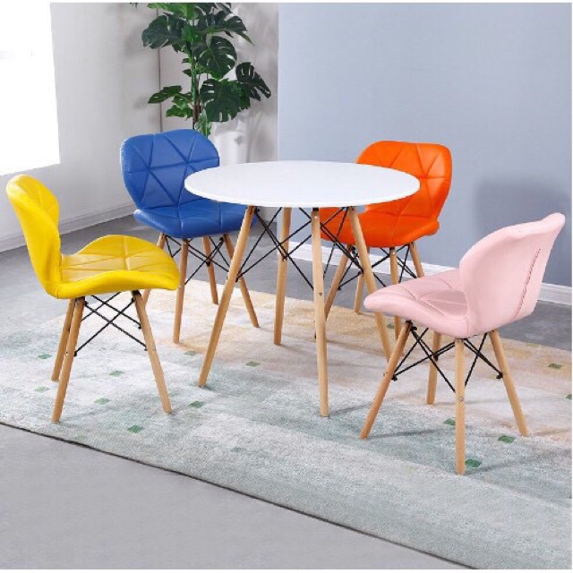 BÀN EAMES TRÒN Đường Kính 60cm chân Gỗ Bàn Làm Việc,Bàn Ăn,Cafe-Hàng Nhập Khẩu(CAM KẾT NHƯ HÌNH 100%)