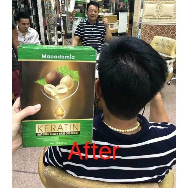 Nhuộm đen keratin tinh chất từ trái Macadamia chuyên gia phủ tóc bạc