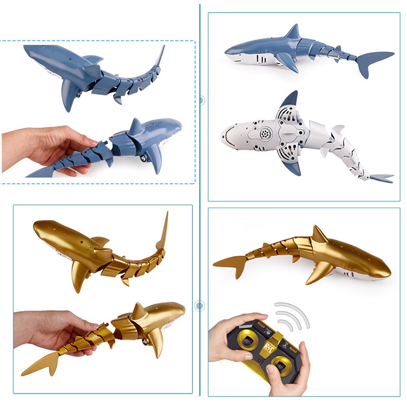 Đồ Chơi Cá Mập Điều Khiển Dưới Nước Cho Bé 3 Màu Xanh Đen Xám Siêu Ngầu - Bionic shark