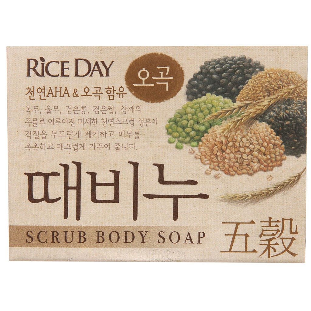 [CJ LION] XÀ BÔNG TẨY DA CHẾT TINH CHẤT THANH NGŨ CỐC RICE DAY 100G - [라이스데이] 때비누 오곡 100G | BigBuy360 - bigbuy360.vn