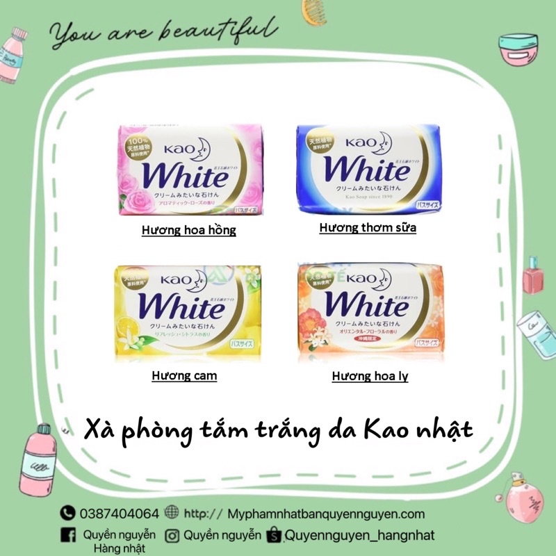 Xà Phòng Tắm Trắng KAO White Nhật Bản | Xà Bông KAO White - 130g