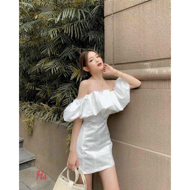 Váy Trễ Vai Nhún Bèo Sang Chảnh Hàng Loại 1 Bao Chất Bơ Store