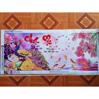 Tranh đính đá cha mẹ LV080 (110 x 50 cm)