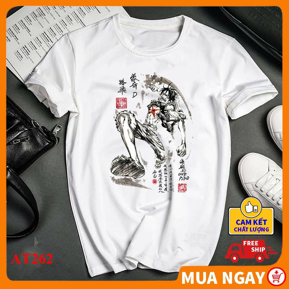 ÁO thun BST nam nữ Unisex in hình team Mũ Rơm thư pháp rẻ đẹp dày dặn cao cấp ONE