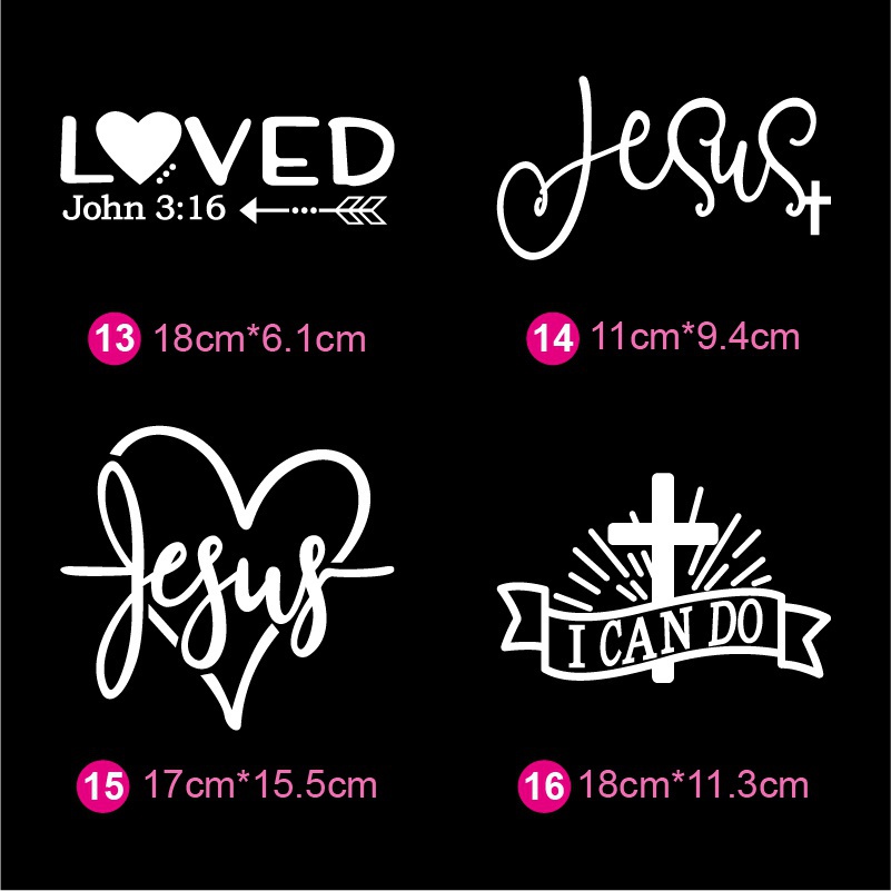 Miếng Dán Đề Can Vinyl Chống Nước In Chữ Jesus Cross Faith Love God Christian Thời Trang Trang Trí Xe Hơi