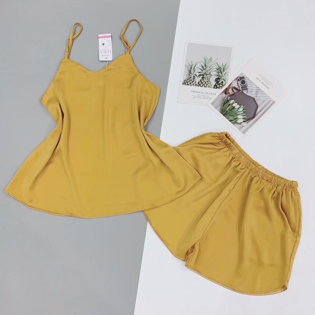 Bộ Đồ Ngủ Pijama Hai Dây Quần Áo Nữ Mặc Nhà Lụa Tằm Thái Cao Cấp - BP01 - Babi mama