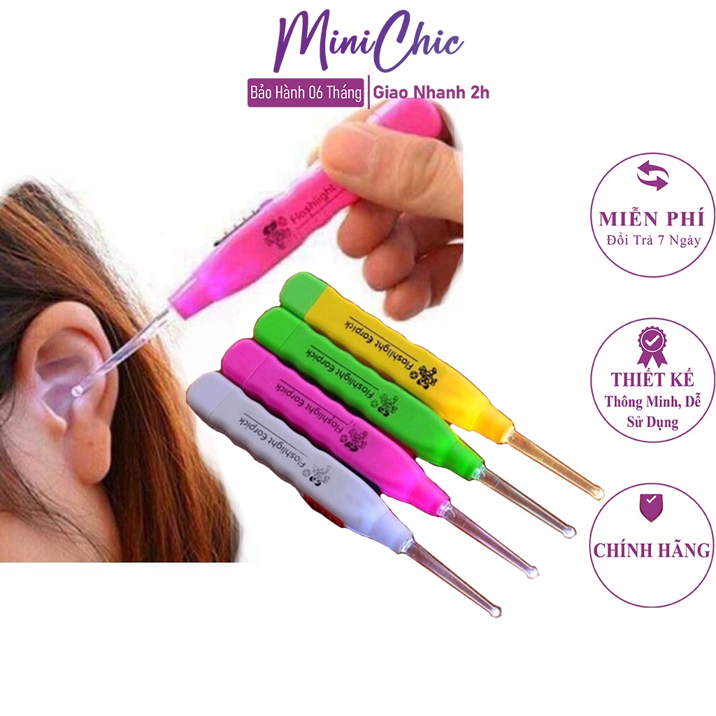 Đèn soi lấy ráy tai, đèn soi tai cho bé, có hộp nhựa đựng, đóng gói màu ngẫu nhiên