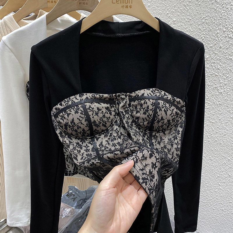 Áo Cổ Vuông Dài Tay Thời Trang Thu Đông Cho Nữ