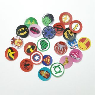 Sticker Marvel dán trang trí planer, scrapbook... size nhỏ 3-5cm