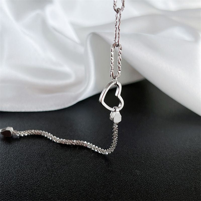 Lắc tay bạc nữ S925 - Vòng tay nữ bạc Ý Save Heart dễ thương, thanh lịch Vườn Trang Sức VTS VT010