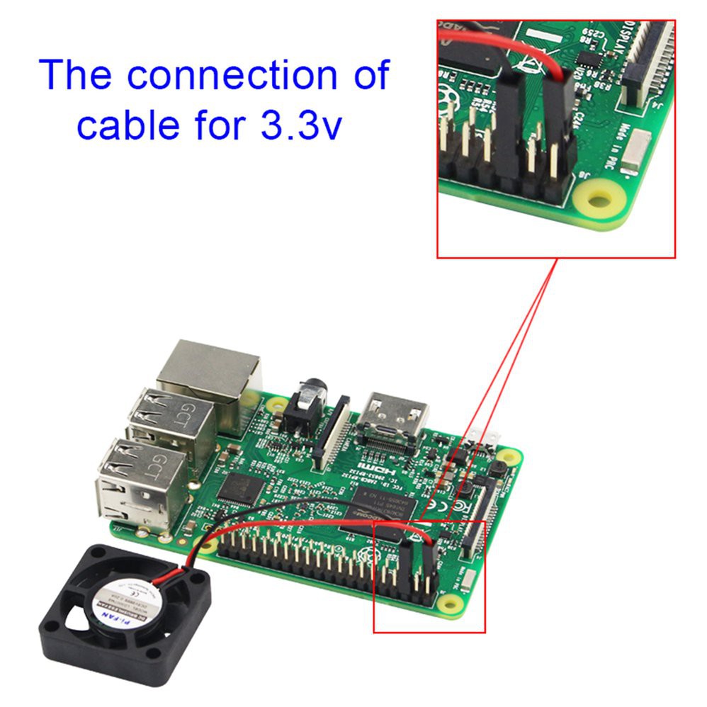 Quạt Làm Mát 5v 3.3v Cho Raspberry Pi 4 B / 3b + / 3b / 2b / B + Cpu