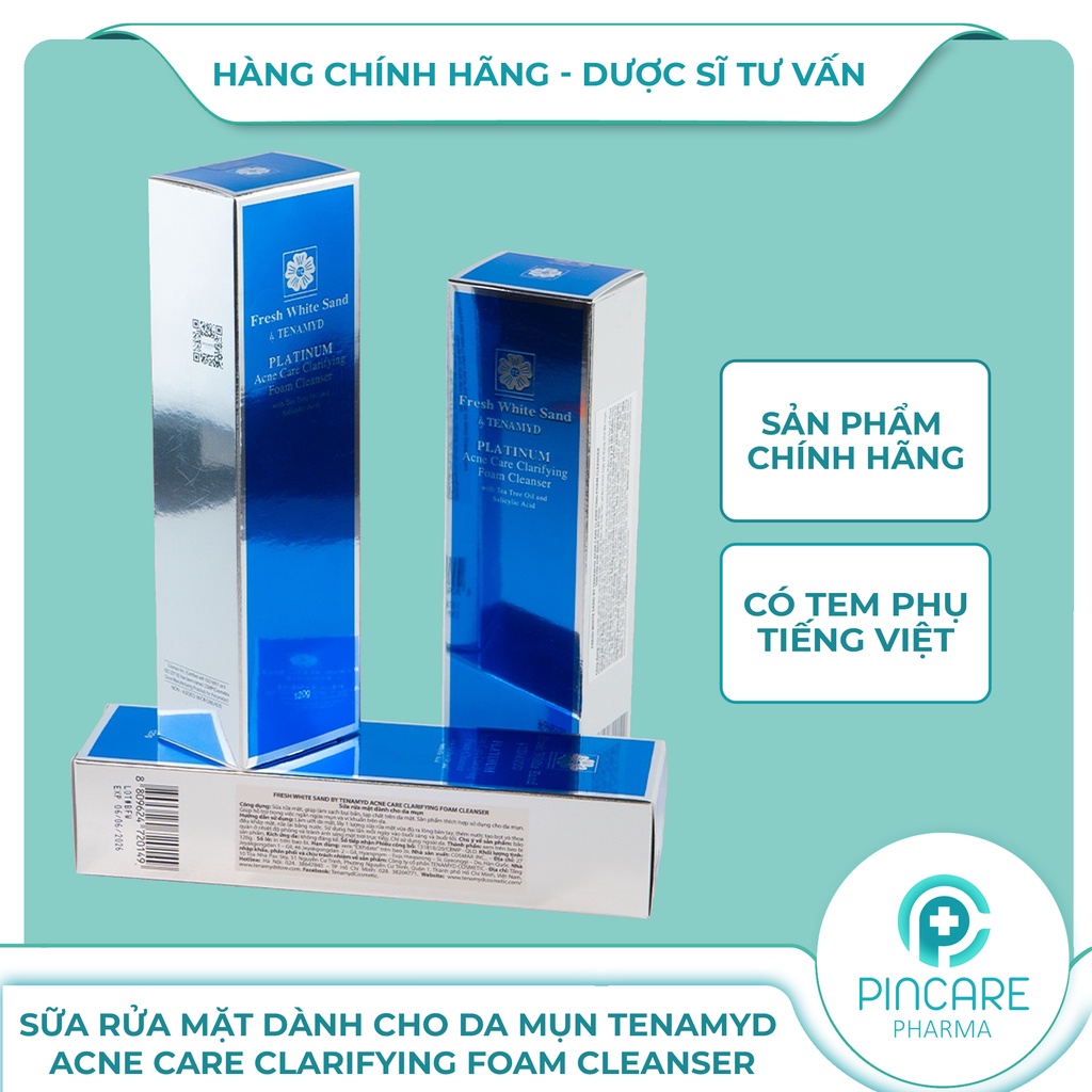 Sữa rửa mặt cho da mụn Tenamyd Acne Care Clarifying Foam Cleanser 120g - Hàng chính hãng - Nhà thuốc PinCare