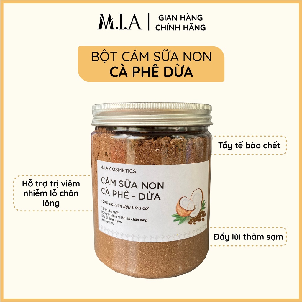 Bột Tắm Cám Sữa Non Cà Phê Dừa MIA WAXING tẩy tế bào chết, giảm mụn lưng, làm sáng da