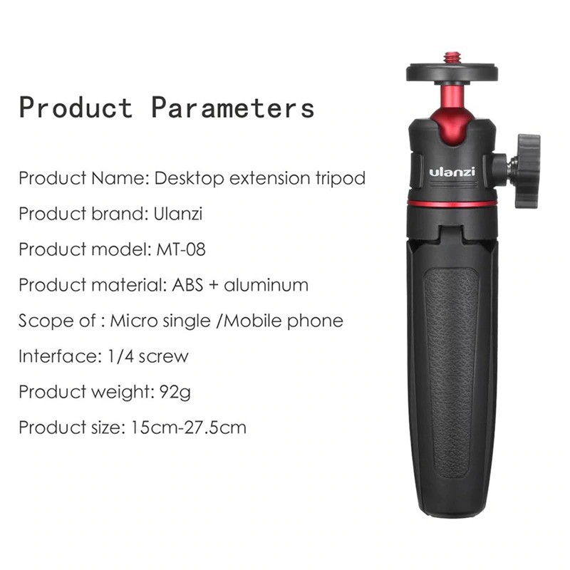 Chân đế tripod kiêm gậy chụp hình cho điện thoại | Ulanzi MT-08
