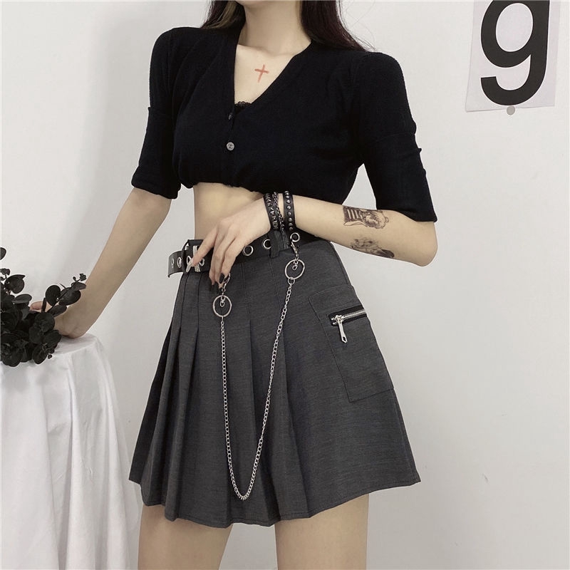 Chân Váy Phối Dây Xích Cá Tính Trẻ Trung Hợp Thời Trang | BigBuy360 - bigbuy360.vn