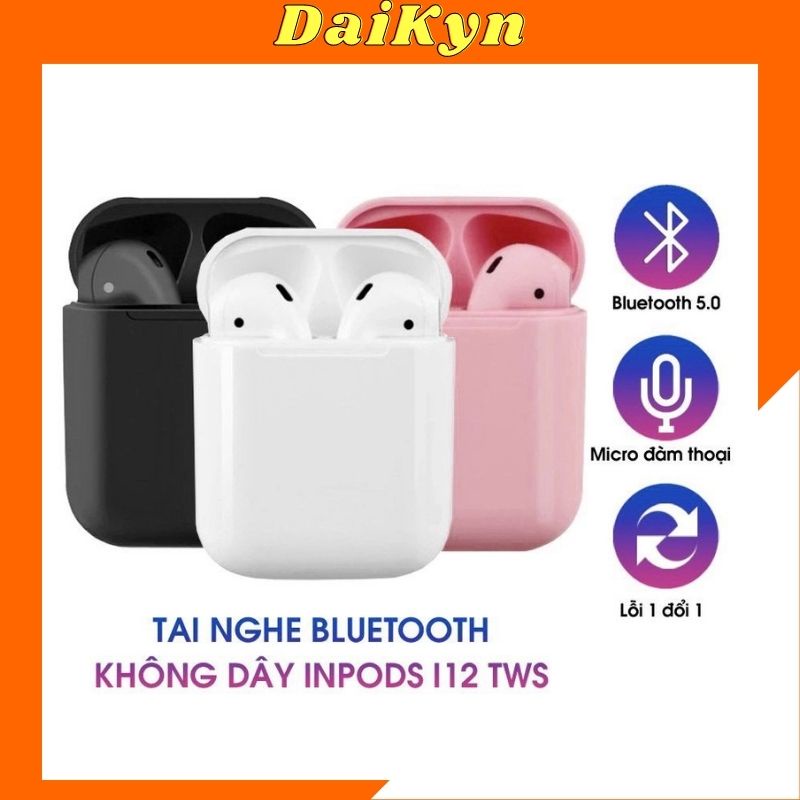 Tai Nghe Bluetooth Nhét Tai Không Dây i12 Dễ Thương Giá Rẻ Pin Trâu Tốt Nhất Dành Cho Android Và iOS - Inpod12