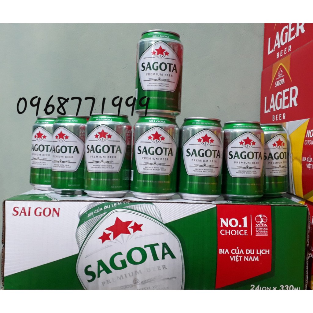 Bia xanh Premium của Sagota 100%
