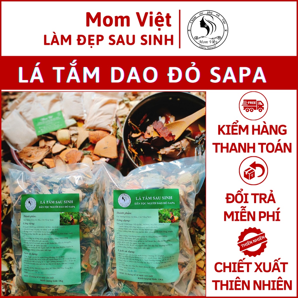 LÁ TẮM SAU SINH DÂN TỘC DAO ĐỎ SAPA MOMVIET CHUẨN 32 VỊ TẮM RỬA XÔNG CHO MẸ SAU SINH KHÔNG KIÊNG CỮ