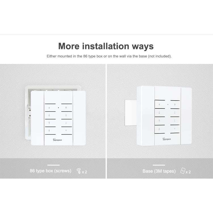 REMOTE RF 433 SONOFF & ĐẾ GẮN TƯỜNG - KÈM PIN