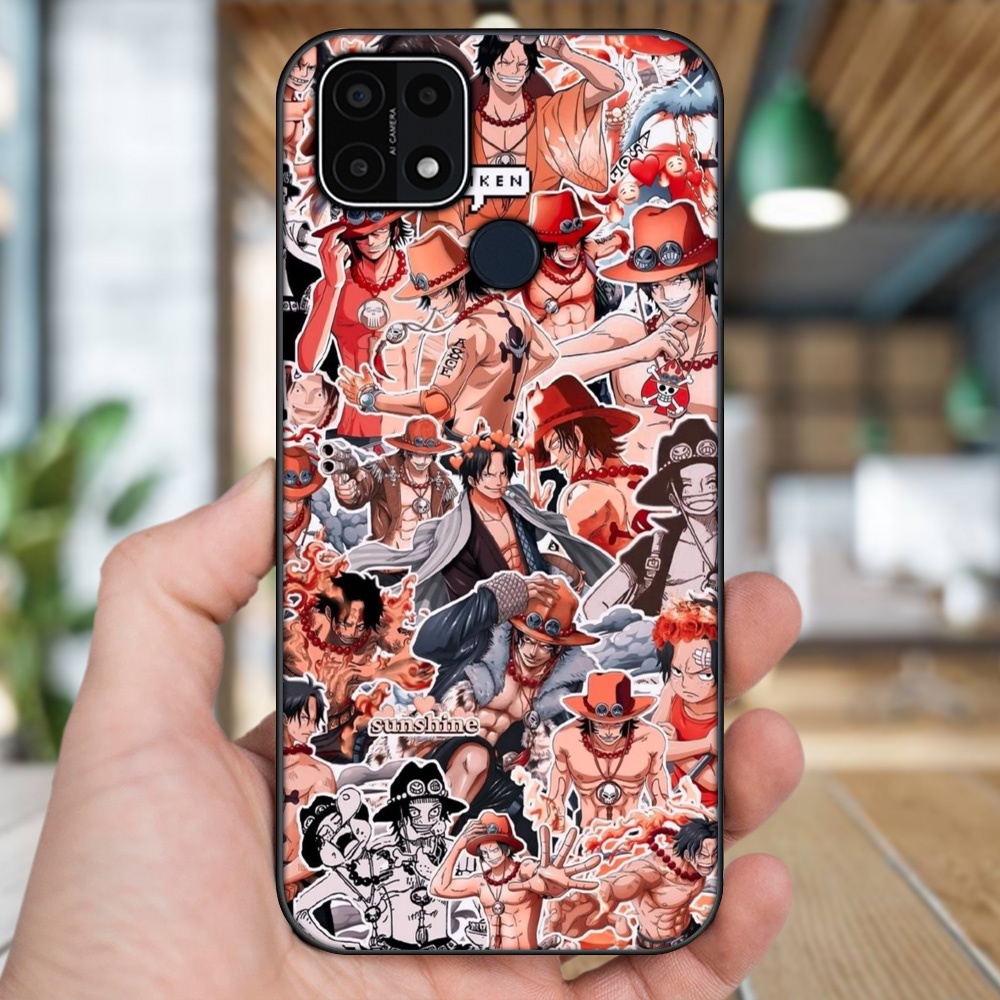 Ốp lưng Oppo A15, A15s viền đen in hình Ace One Piece