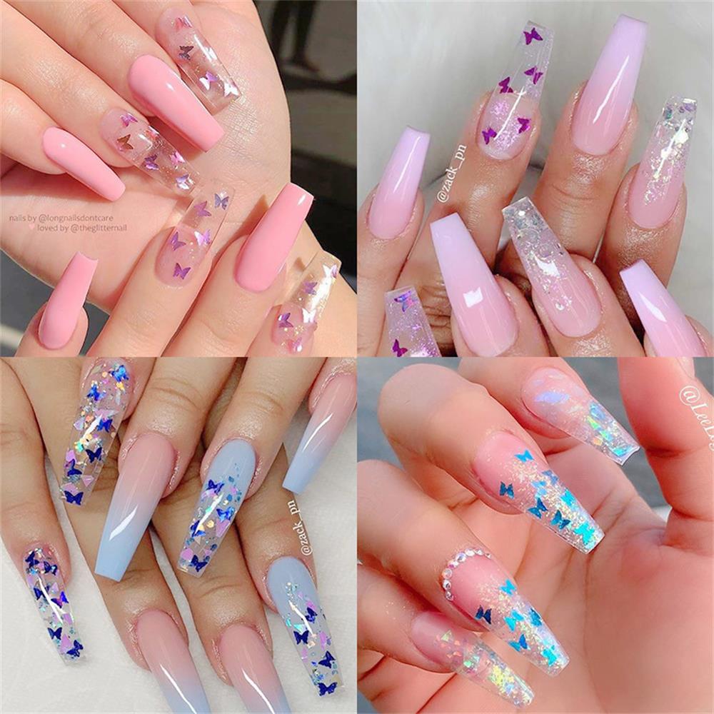 Kim Sa Hình Bướm 3D Nhiều Màu Đính Móng Tay Nghệ Thuật