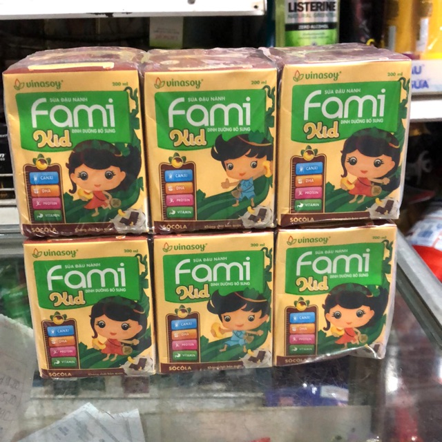 Sữa Đậu Nành Fami Kid Hương Socola Hộp 6 x 200ml