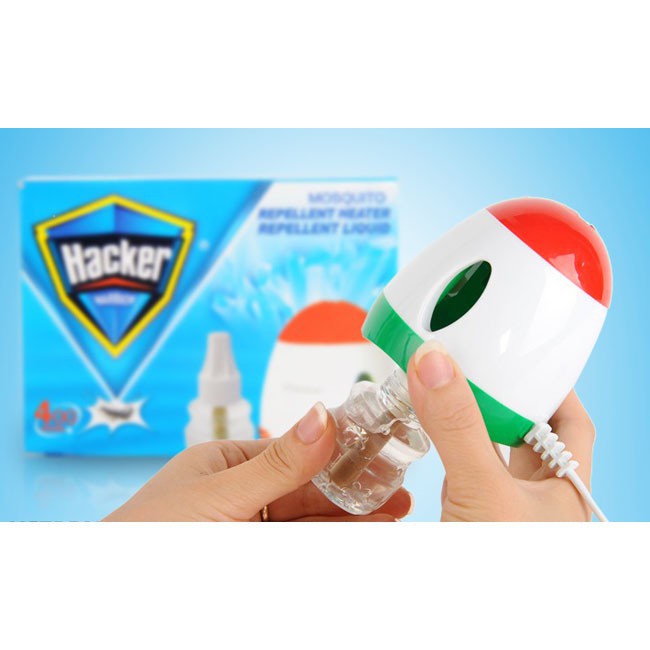 COMBO MÁY ĐUỔI MUỖI VÀ CÔN TRÙNG GÂY HẠI HACKER XÔNG TINH DẦU + 1 LỌ TINH DẦU (45ML)