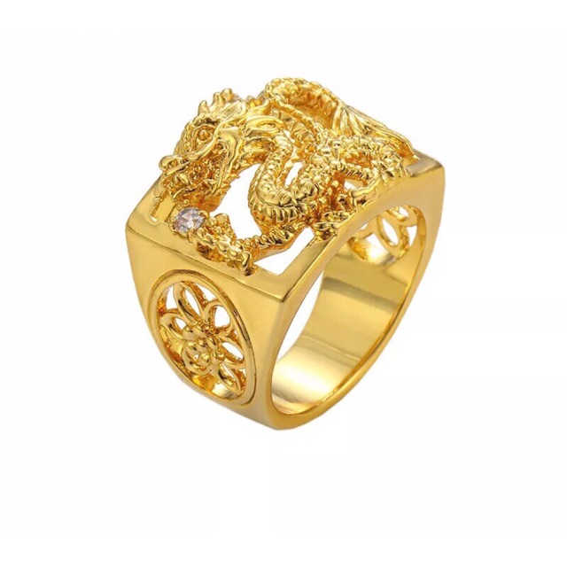 Nhẫn nam rồng dát vàng 18k cao cấp