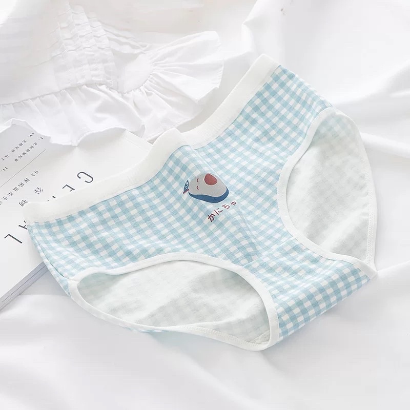 Quần Lót Nữ Cotton Kháng Khuẩn Nâng Mông Kẻ Caro Hoa Quả siêu kute QL03