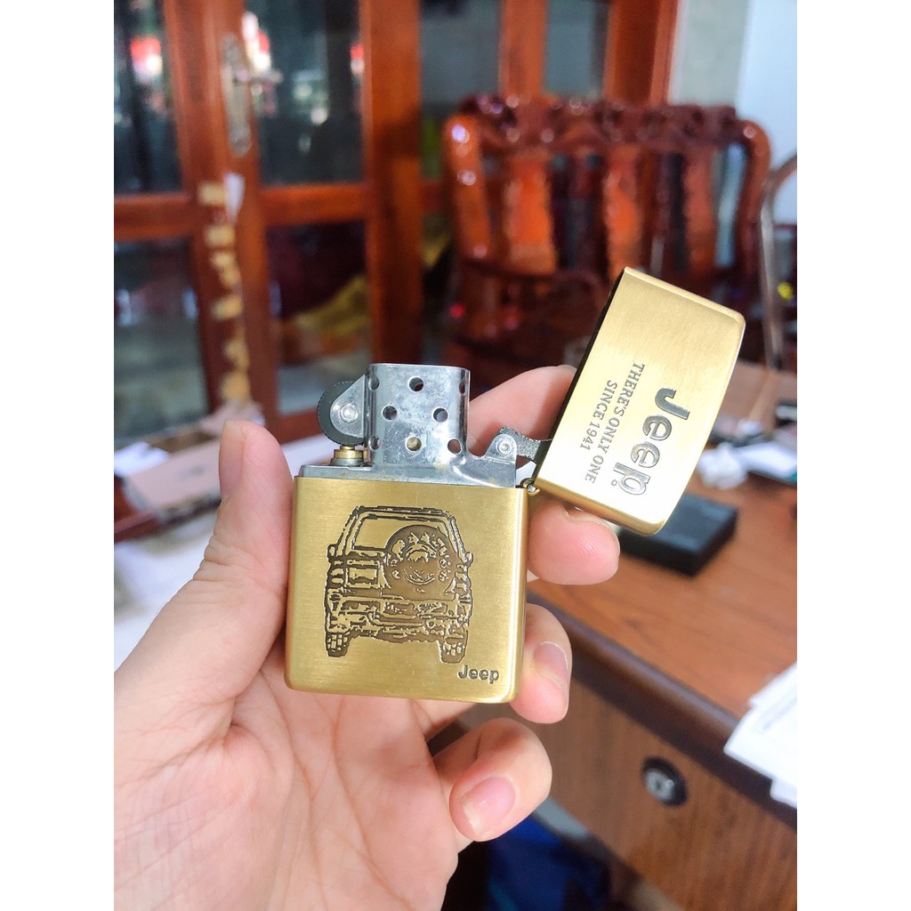 VỎ BẬT LỬA  ZIPPO KHẮC HÌNH XE JEEP