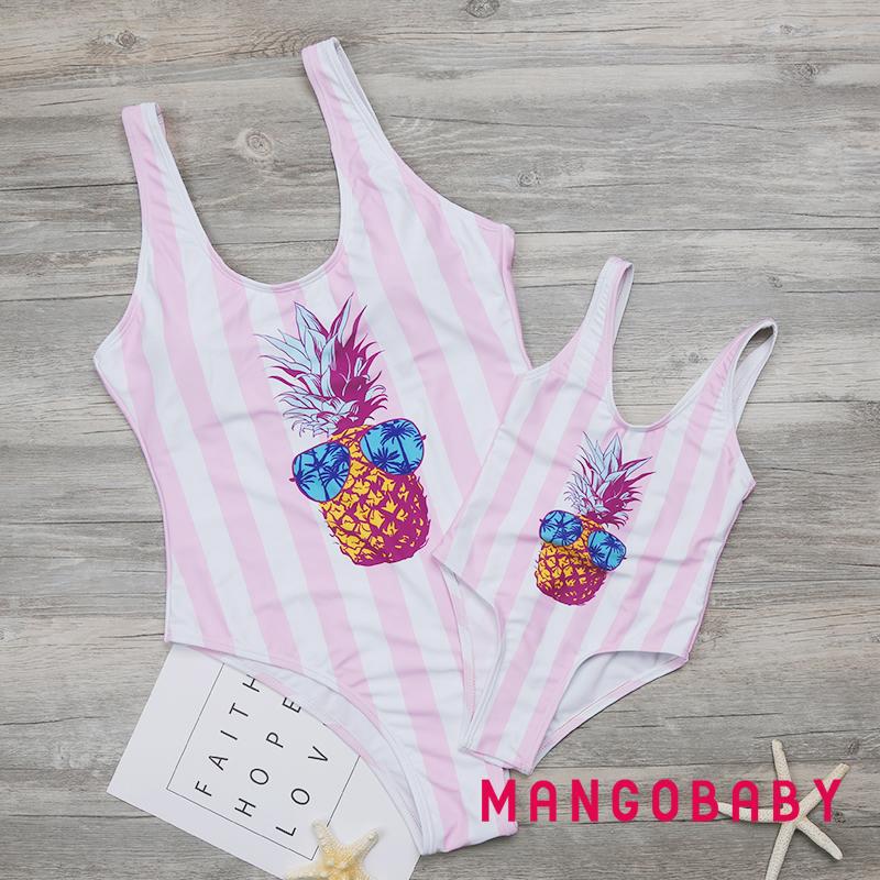 ☞Mg-gia Đình Phù Hợp Với Đồ Bơi Mẹ Con Gái Nữ Bé Gái Một Mảnh Bikini Đồ Bơi