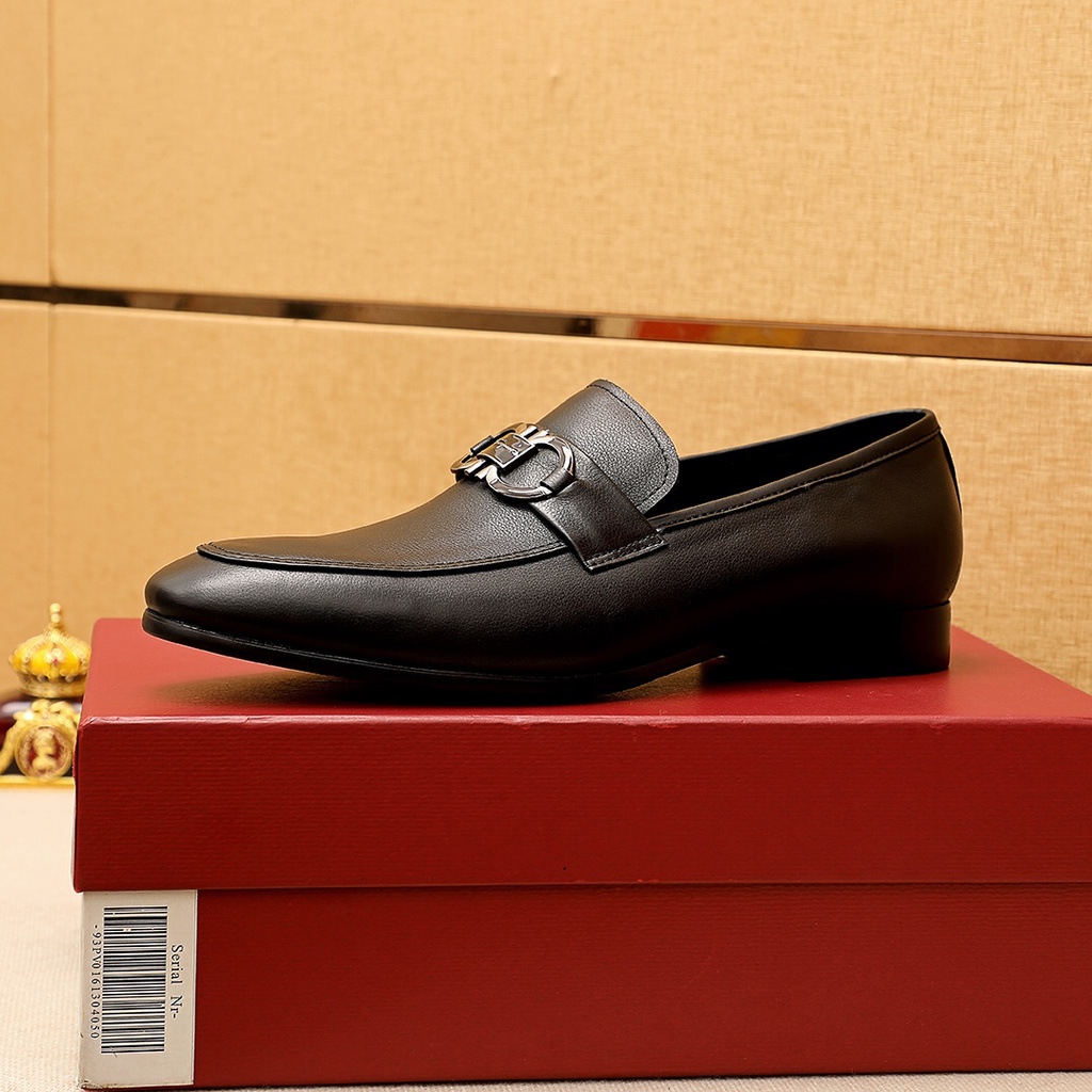 Giày lười nam thời trang da thật Ferragamo thiết kế sang trọng với lớp da mịn, mềm cao cấp
